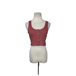 Forever 21 blush pink sleeveless crop knit tank top size small